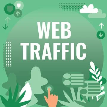 Text sign showing Web Traffic. Conceptual photo Amount of data sent and received Stockillustratie