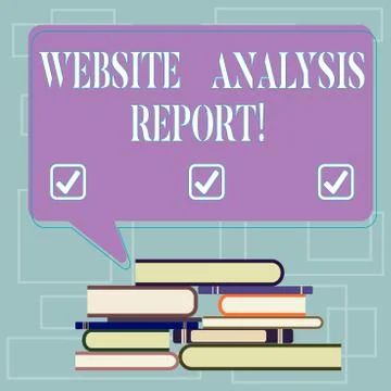 Text sign showing Website Analysis Report. Conceptual photo Process of studying Illustrazione stock
