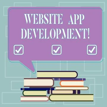 Text sign showing Website App Development. Conceptual photo Creation of 스톡 일러스트