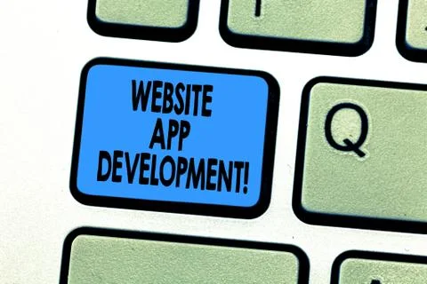 Text sign showing Website App Development. Conceptual photo Creation of 스톡 일러스트