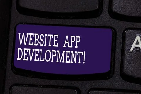 Text sign showing Website App Development. Conceptual photo Creation of 스톡 일러스트