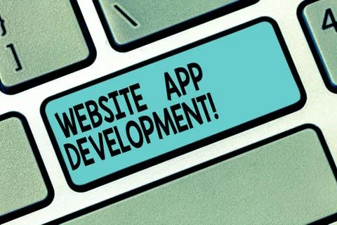 Text sign showing Website App Development. Conceptual photo Creation of 스톡 일러스트