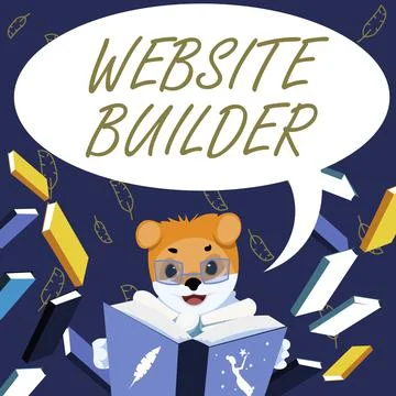 Text sign showing Website Builder. Business concept construction of websites Stock Illustration