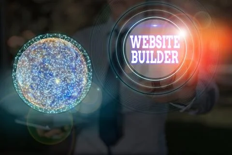 Text sign showing Website Builder. Conceptual photo construction of websites 库存照片
