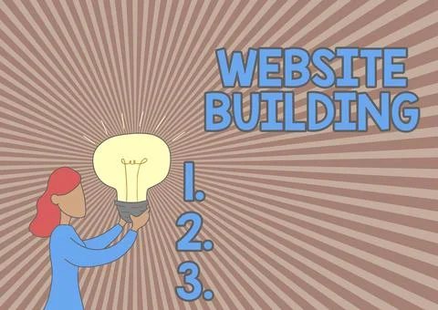 Text sign showing Website Building. Business overview site is constructed Stock-Illustration