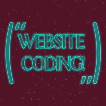 Text sign showing Website Coding. Conceptual photo system of symbols and rules Stock Illustration
