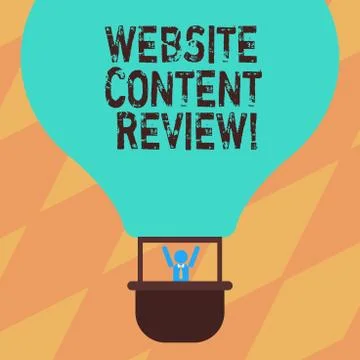 Text sign showing Website Content Review. Conceptual photo evaluate the process イラスト素材