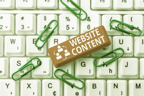 Text sign showing Website Content. Concept meaning single most important and Stock Photos