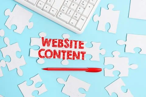 Text sign showing Website Content. Business concept single most important and Foto stock