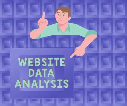 Text sign showing Website Data Analysis. Word for analysis and report of web Illustrazione stock