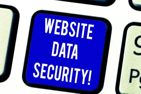 Text sign showing Website Data Security. Conceptual photo Protecting digital Foto stock