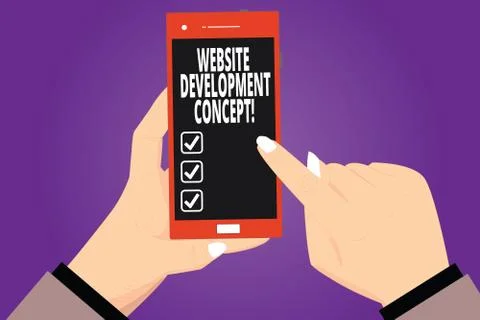 Text sign showing Website Development Concept. Conceptual photo developing a web Stockillustratie