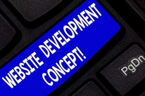Text sign showing Website Development Concept. Conceptual photo developing a web Stock Photos