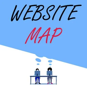 Text sign showing Website Map. Conceptual photo designed to help both users and Ilustración de archivo