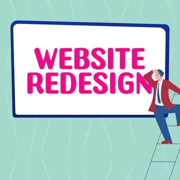Text sign showing Website Redesign. Business overview modernize improver or Illustration