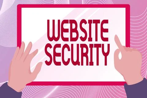 Text sign showing Website Security. Word Written on critical component to イラスト素材
