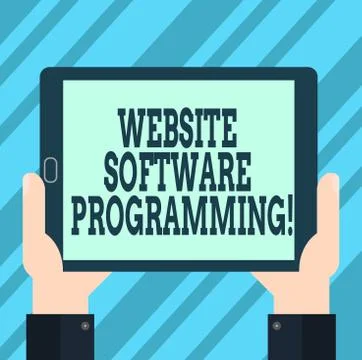 Text sign showing Website Software Programming. Conceptual photo coding or Stock Illustration