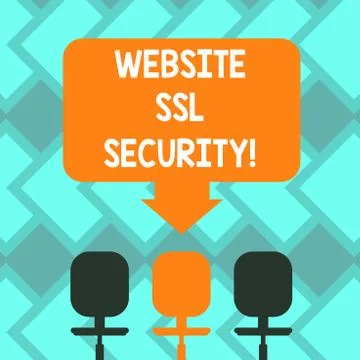 Text sign showing Website Ssl Security. Conceptual photo encrypted link between Illustrazione stock