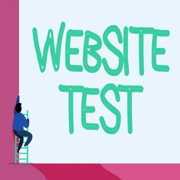 Text sign showing Website Test. Conceptual photo test the websites or web Illustrazione stock