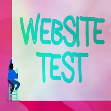 Text sign showing Website Test. Conceptual photo test the websites or web 스톡 일러스트