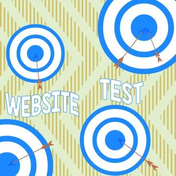 Text sign showing Website Test. Conceptual photo test the websites or web Stock Illustration