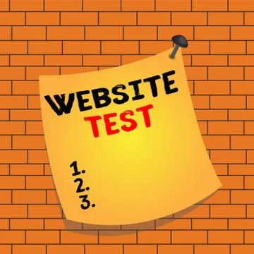 Text sign showing Website Test. Conceptual photo test the websites or web Stock Illustration