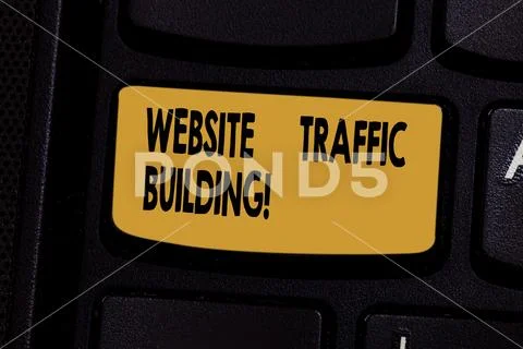Text sign showing Website Traffic Building. Conceptual photo cookies allow Stock Photos
