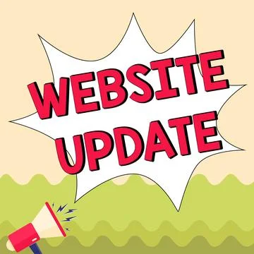 Text sign showing Website Update. Word Written on keeping the webpage and イラスト素材