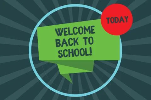 Text sign showing Welcome Back To School. Conceptual photo Return to classroom イラスト素材