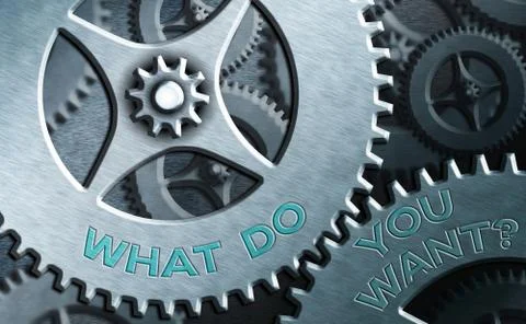 Text sign showing What Do You Want Question. Conceptual photo say or write in Stock Illustration