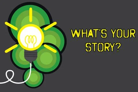 Text sign showing What S Is Your Story question. Conceptual photo being asked by Stock Illustration