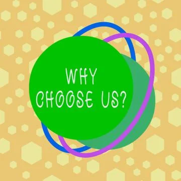 Text sign showing Why Choose Us Question. Conceptual photo list of advantages Ilustração Stock