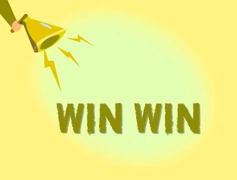 Text sign showing Win Win. Conceptual photo Strategy for both parts obtain Stock Illustration