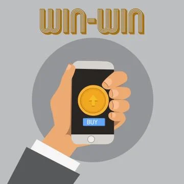 Text sign showing Win Win. Conceptual photo Strategy for both parts obtain Stockillustratie