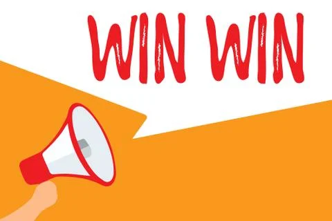 Text sign showing Win Win. Conceptual photo Strategy for both parts obtain Stockillustratie