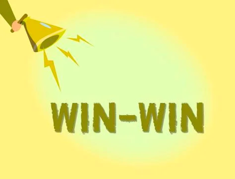 Text sign showing Win Win. Conceptual photo Strategy for both parts obtain 스톡 일러스트