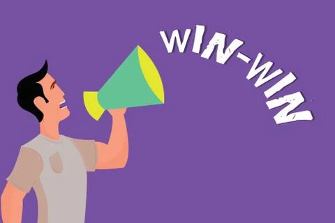 Text sign showing Win Win. Conceptual photo Strategy for both parts obtain Stock Illustration