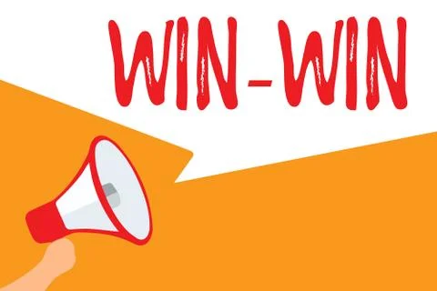 Text sign showing Win Win. Conceptual photo Strategy for both parts obtain 스톡 일러스트