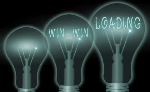Text sign showing Win win Loading. Conceptual photo advantageous or satisfactory Stockillustratie