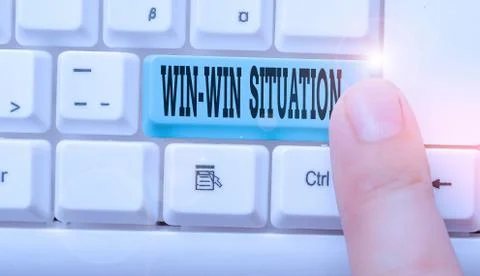 Text sign showing Win Win Situation. Conceptual photo situation where all the 스톡 사진