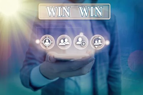 Text sign showing Win Win. Conceptual photo balanced situation resulting into 스톡 사진