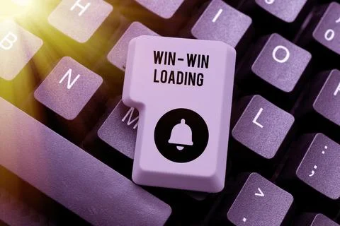 Text sign showing Win win Loading. Concept meaning advantageous or satisfactory Foto stock