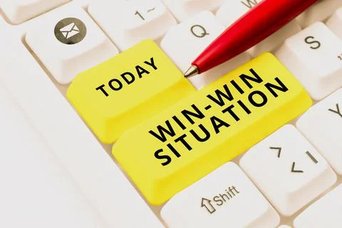 Text sign showing Win Win Situation. Business overview time allocated for work 写真素材