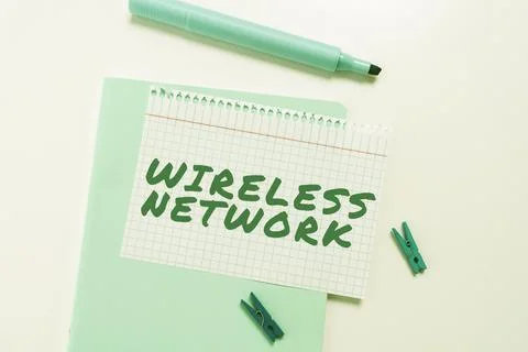Text sign showing Wireless Network. Business approach nonobjective motif that Stock Photos