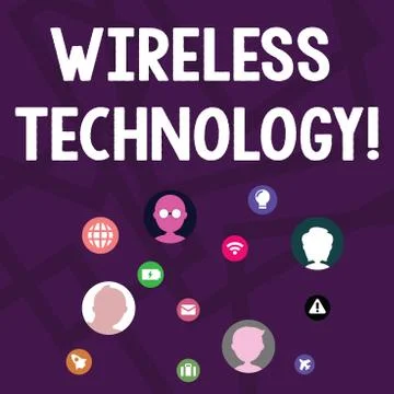 Text sign showing Wireless Technology. Conceptual photo a technology that allows Illustrazione stock