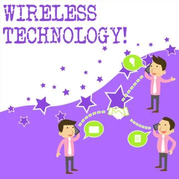 Text sign showing Wireless Technology. Conceptual photo a technology that allows 스톡 일러스트