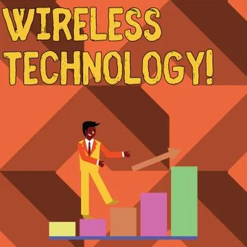 Text sign showing Wireless Technology. Conceptual photo a technology that allows Illustrazione stock