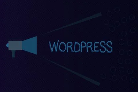 Text sign showing Wordpress. Conceptual photo free source publishing software Stock Illustration