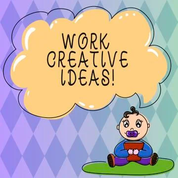 Text sign showing Work Creative Ideas. Conceptual photo has ability to invent Stock Illustration