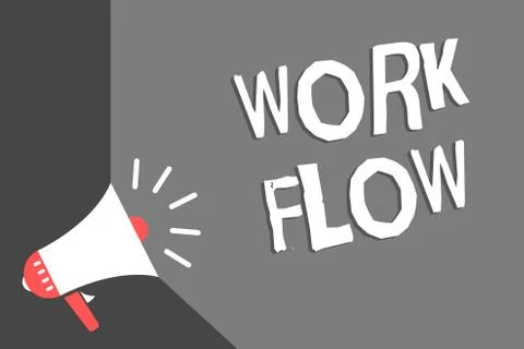 Text sign showing Work Flow. Conceptual photo Continuity of a certain task to 스톡 일러스트